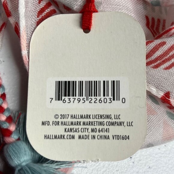 Hallmark Sweet On You Scarf White Red Hearts New - Picture 7 of 8
